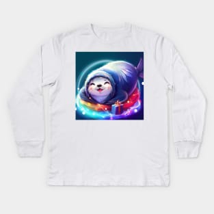 Cute Seal Drawing Kids Long Sleeve T-Shirt